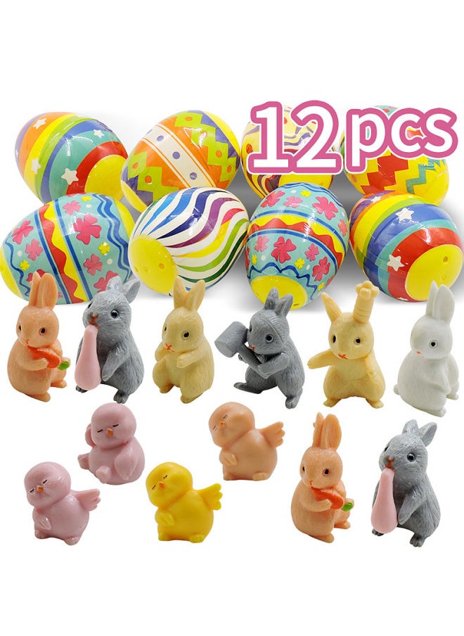 Generic Easter Egg Set Children's Lucky Draw Rabbit Party Gift Finger Bubble Unpacked Egg-Color:F15  - Image 3