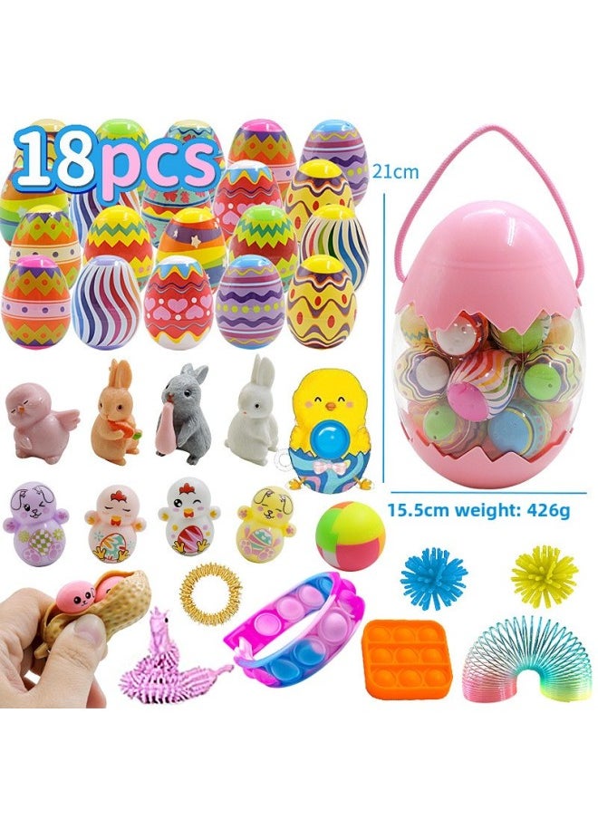 Generic Easter Egg Set Children's Lucky Draw Rabbit Party Gift Finger Bubble Unpacked Egg-Color:F15  - Image 1