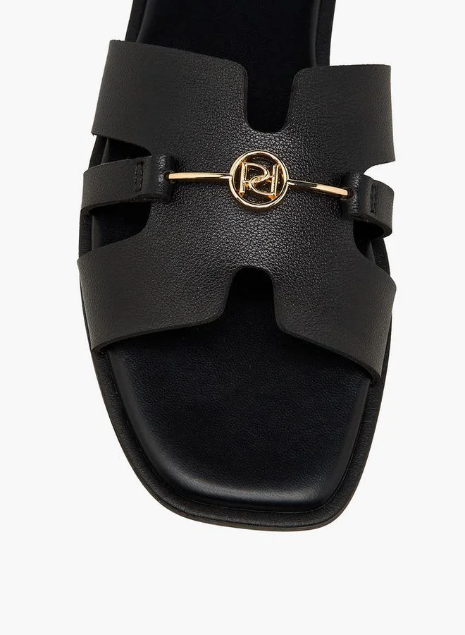 Paprika BLACK Women Metal Accent Flat Sandals for Women | Best Price UAE