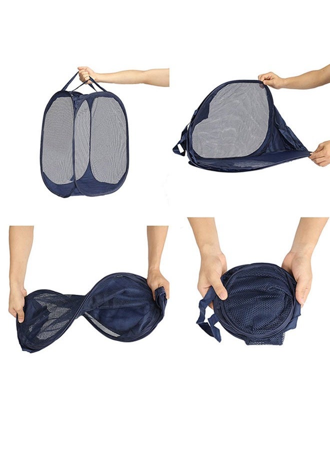 HAWAWA - 2pcs Mesh Pop-up Laundry Hamper, Collapsible Laundry Basket with Durable Handles&Side Pocket High Carbon Steel Frame, Foldable Pop-Up Laundry Bags for Home College Dorm or Travel Storage( Blue) - Image 1