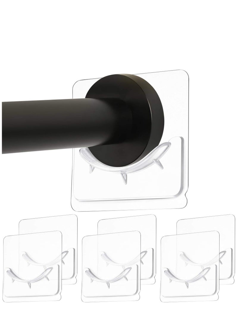 Excefore 6 Piece Adhesive Shower Curtain Rod Holder, Adhesive Wall Mounted Shower Rods Holder Drill-Free Install, Adhesive Rod Mount Retainer, No Drilling, Not Include Shower Curtain Rod  - Image 1
