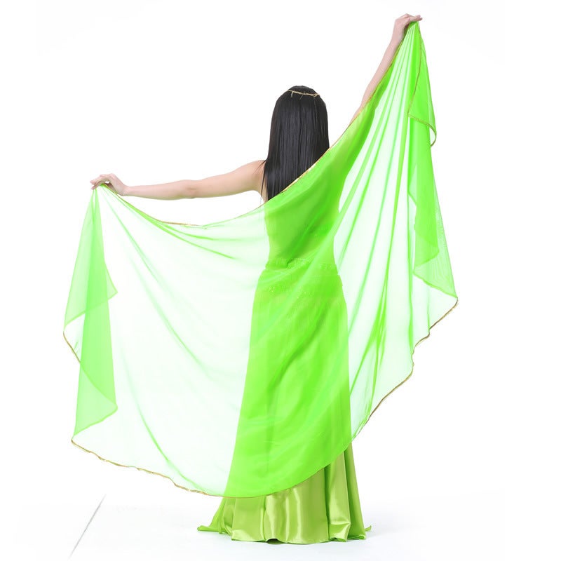 250x120cm Chiffon Belly Dance Veil fruit green  - Image 1