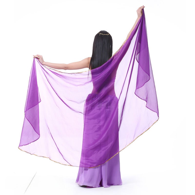 250x120cm Chiffon Belly Dance Veil fruit green  - Image 4