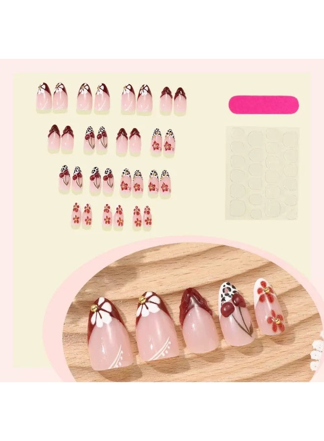 سنسيب نوع الأظافر: أظافر فرنسية ملصقة - حزمة جل ناعم، أظافر فرنسية مزيفة قصيرة، أظافر صالونية الجودة، أظافر ملصقة بسلاسة، أظافر ملصقة بالغراء للنساء، فن الأظافر، تزيين الأظافر. - Image 3