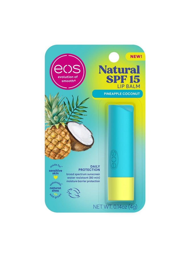 eos Natural SPF 15 Lip Balm- Pineapple Coconut, Daily Protection, Water Resistant, 0.14 oz - Image 1