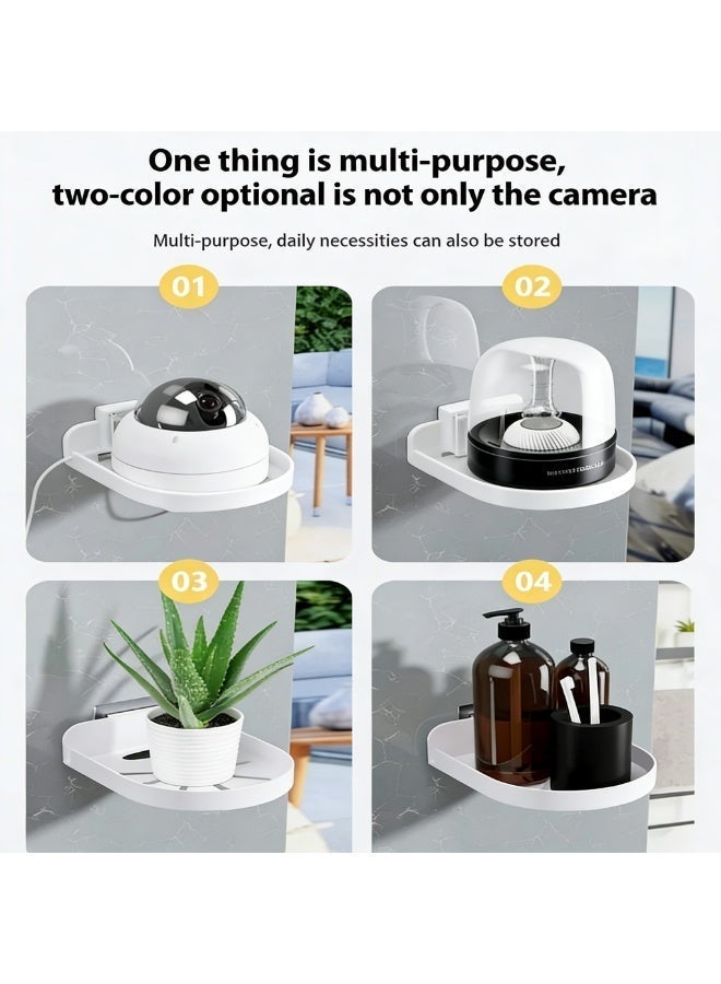 Closeli 2 Pack Camera Mount Bracket, Storage Shelf Bracket, Wall Mount Stand, Security Camera Base Holder, No Drill Installation, Floating Design, Easy to Install, for Security Cameras, Speakers, Baby Monitors and Other Devices - Image 4
