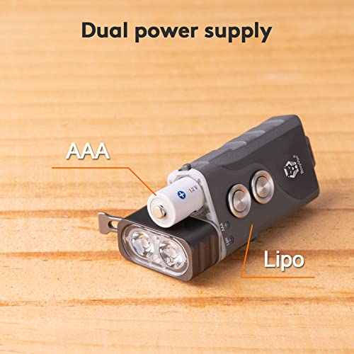 RovyVon E1 EDC Flashlight High Lumen Rechargeable, 700 Lumen Dual Power AAA Keychain Flashlights with Lockout Mode, Waterproof for Daily Use, Camping - Image 2