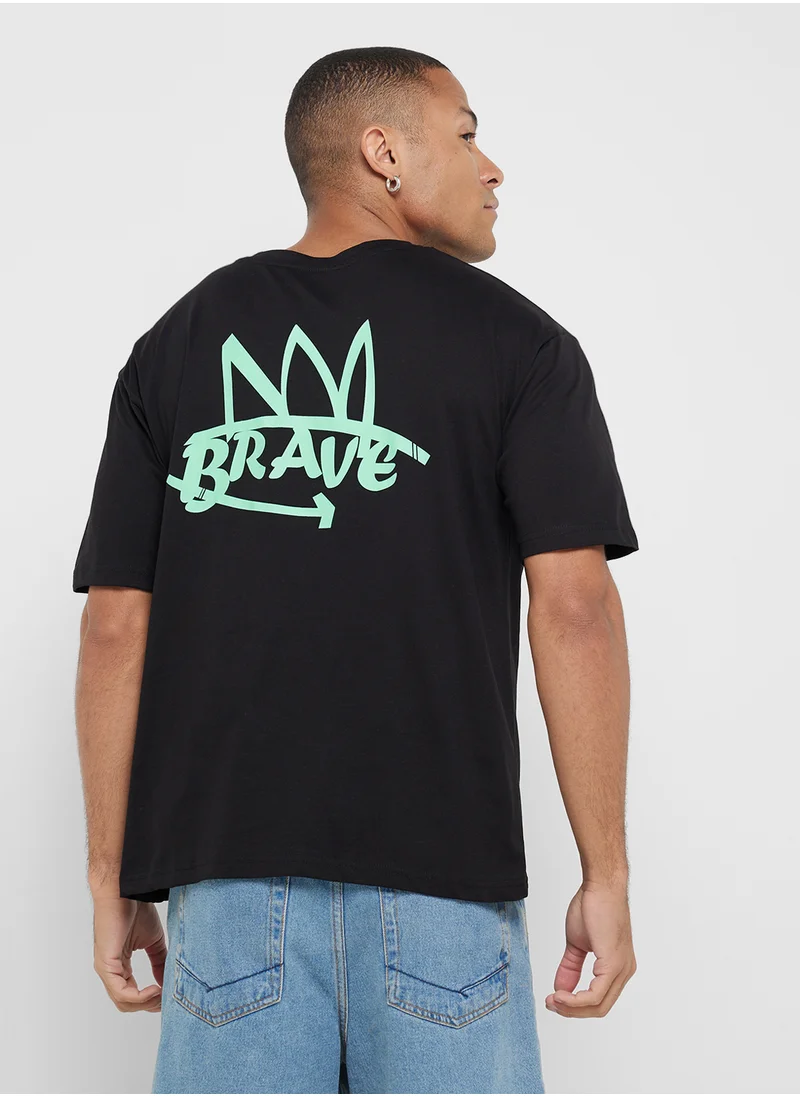 سفنتي فايف Graphic Print Oversized T-Shirt