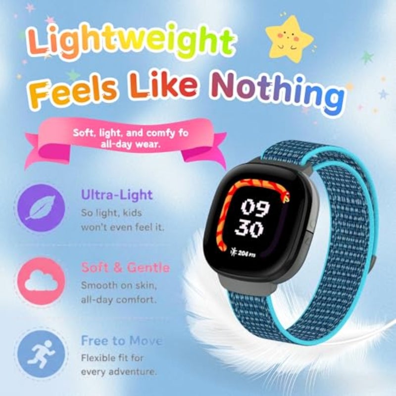 3-Pack Nylon Straps Compatible for Google Fitbit Ace LTE 2024 Bands for,Adjustable Hook and Loop Replacement Wristbands for Boys Gilrs - Image 3