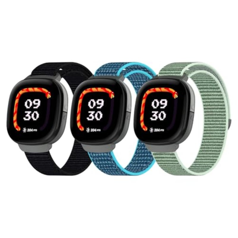 3-Pack Nylon Straps Compatible for Google Fitbit Ace LTE 2024 Bands for,Adjustable Hook and Loop Replacement Wristbands for Boys Gilrs - Image 1