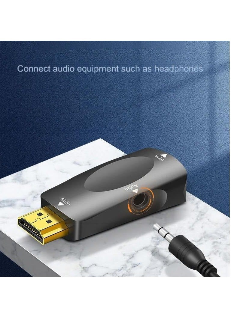 HDMI Male to VGA Female Adapter with Audio Support – 1080P Video Converter for Laptop, PC, TV Box, Game Console to VGA Monitor, Projector, TV – Audio  Video Sync, Plug  Play, Black, Cable Included - Image 4