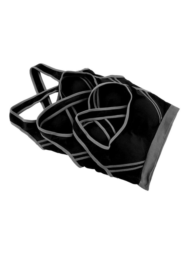 أوتاد حمالة صدر رياضية بقصّة ضيقة وتصميم متقاطع من الظهر أسود - Image 4