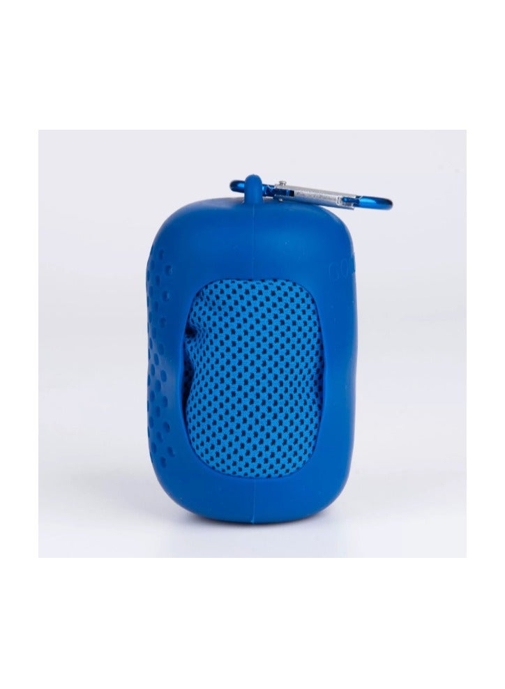 Generic Quick Drying Absorbent Towel, Yoga Fitness Absorbent Towel, 30 * 90cm Blue Cooling Towel, With Silicone Portable Storage Box  - Image 4