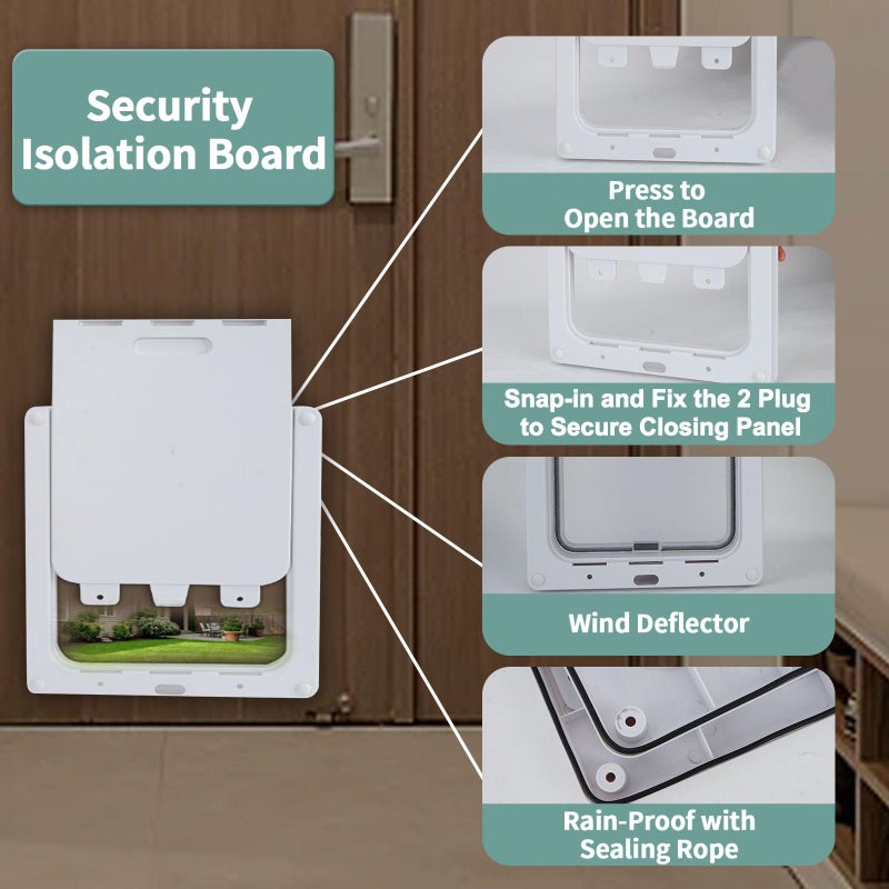 Lessmon Large Doggie Door with Magnetic Locking Panel for Home Security - Durable & Weatherproof Outer Size 16.9x14in for Medium to Large Dogs, Cats, Pets. Easy to Install - Image 4