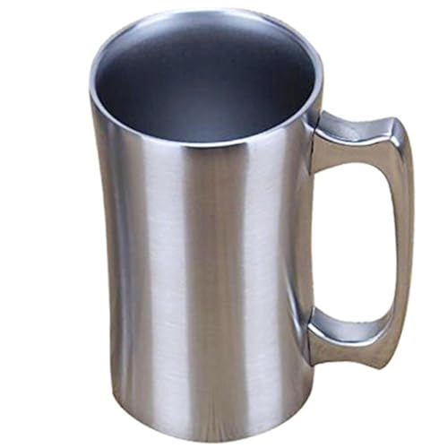 OrgMemory Insulated Cup, Stainless Steel Coffee Mug, 20 oz Coffee Mug, (560 ml), Double Wall Beer Stein, Tumbler with Handle, Insulated Beer Mug with Lid - Image 1