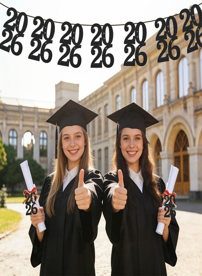 قصاصات ورقية سوداء لامعة مزدوجة الجوانب لحفلات التخرج لعام 2026، 24 قطعة، زينة لحفلات التخرج، قطع مركزية للطاولات، قصاصات ورقية ملونة لحفلات التخرج، لوازم حفلات التخرج، مزهرية. - Image 2
