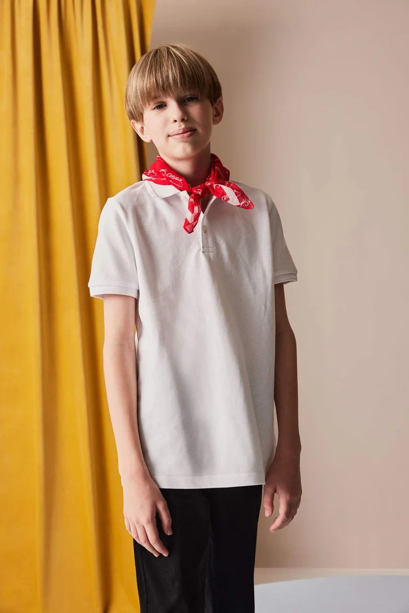 DeFacto Boy Regular Fit Polo Collar Pique Polo T-Shirt