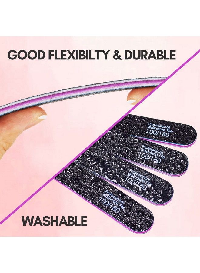 MAKARTT Nail File 100 180 Grit Emery Boards For Nails 10Pcs Nail Files Professional Washable Doubled Sides Nail File Kit For Manicure Pedicure Natural Acrylic Nails Coarse Nail File For Diy Salon Use - Image 5