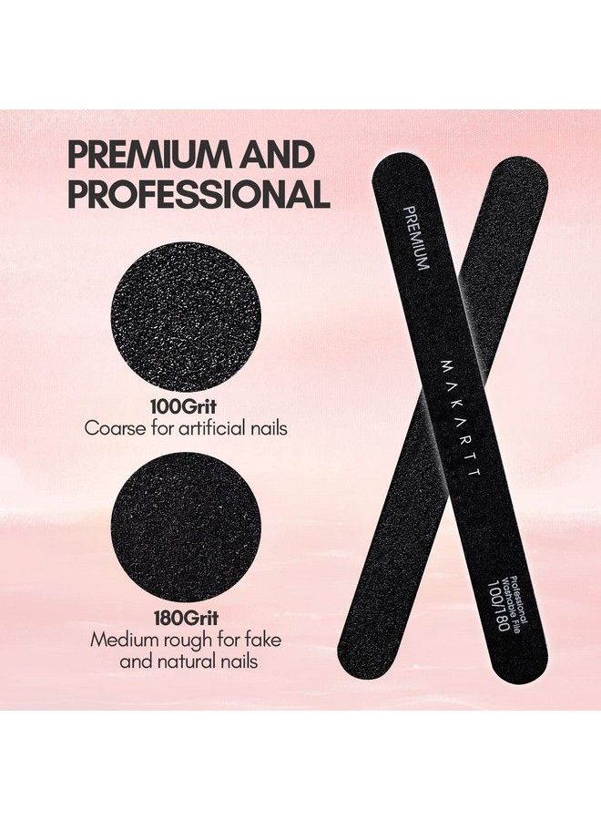 MAKARTT Nail File 100 180 Grit Emery Boards For Nails 10Pcs Nail Files Professional Washable Doubled Sides Nail File Kit For Manicure Pedicure Natural Acrylic Nails Coarse Nail File For Diy Salon Use - Image 4