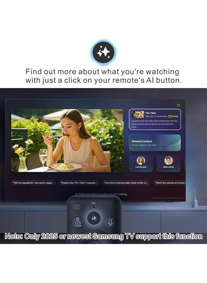 Cococ Replacement  AI Solar Smart Remote for Samsung TV Remote 2025 with AI, Solarcell, Rechargeable, Voice Control, Bluetooth, for Samsung Remote Control for Smart TV - Image 5