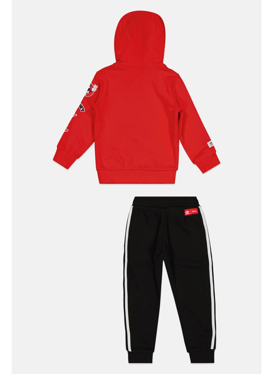 adidas Originals Adidas Originals x Disney Kids Boy 2 Piece Graphic Print Hoodie And Jogger Pants Set, Red/Black  - Image 2