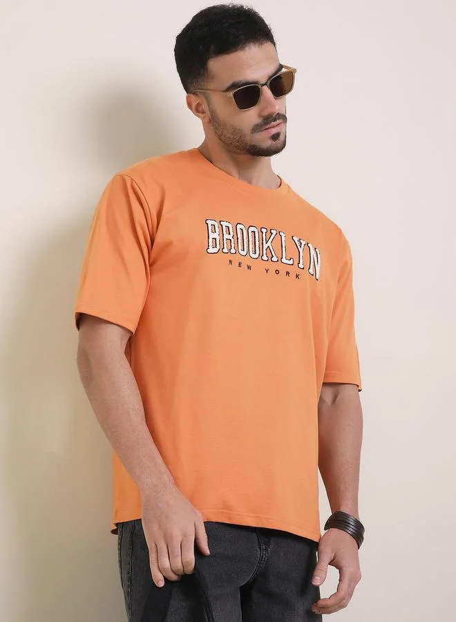 Dillinger Men Oversized Embroidery Patch T-Shirt