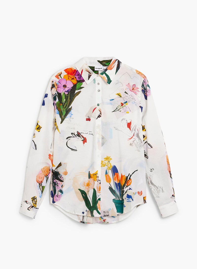 DESIGUAL Long-Sleeved Regular-Fit Shirt With A Collage-Effect Print - Image 5