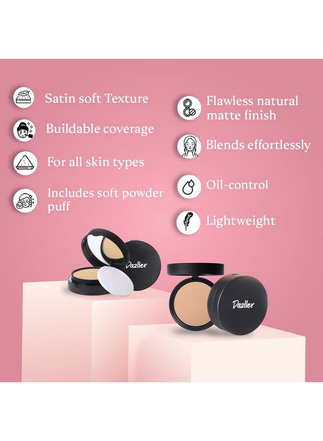 DAZLLER Epic Finish Compact Powder, Natural Matte, Buildable, Oil Control, With Vitamin E, For All Skin Types (Contour) - Image 5