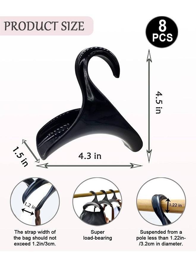 Ant 8Pcs Purse Hanger, Purse Holder for Closet Black Backpack Hanger Hook for Organizer Storage Purses Tote Bag Backpacks Handbags, Black  - Image 2