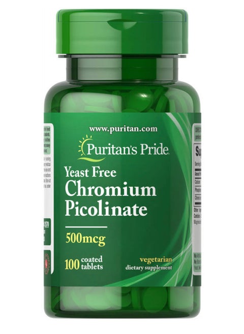 Chromium Picolinate 500 mcg Yeast Free 100 Tablets