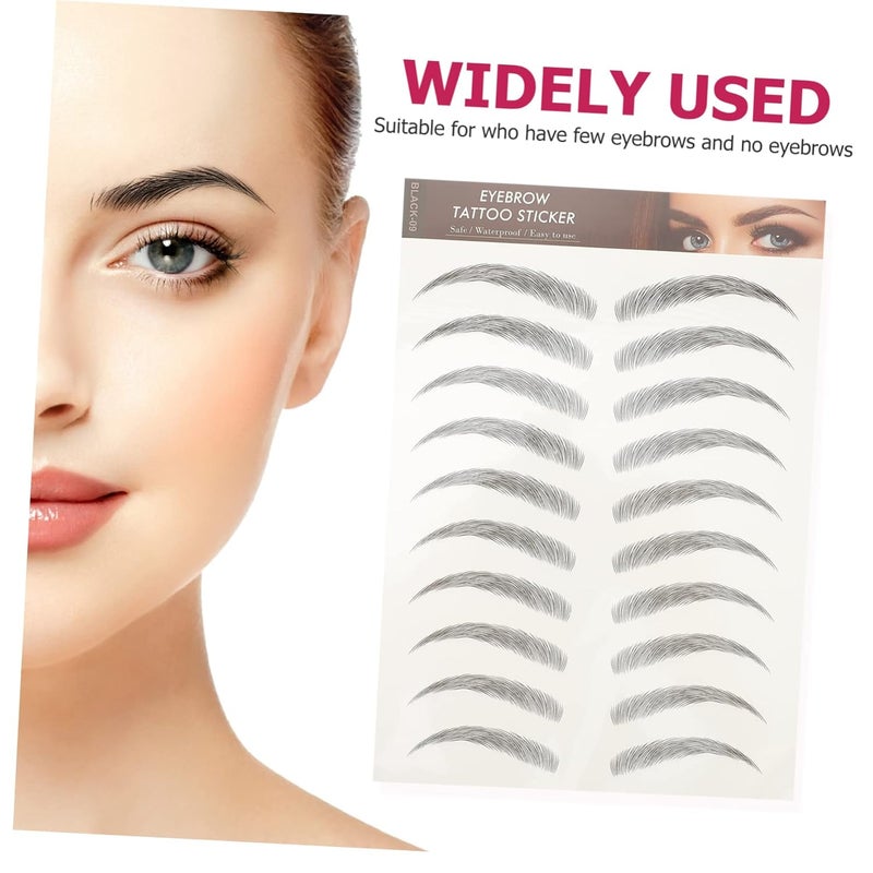 12pcs Full Coverage Eyebrow Stickers No Skill Needed Temporary Brow Tattoos Makeup Brow Sticker Kit - Image 2