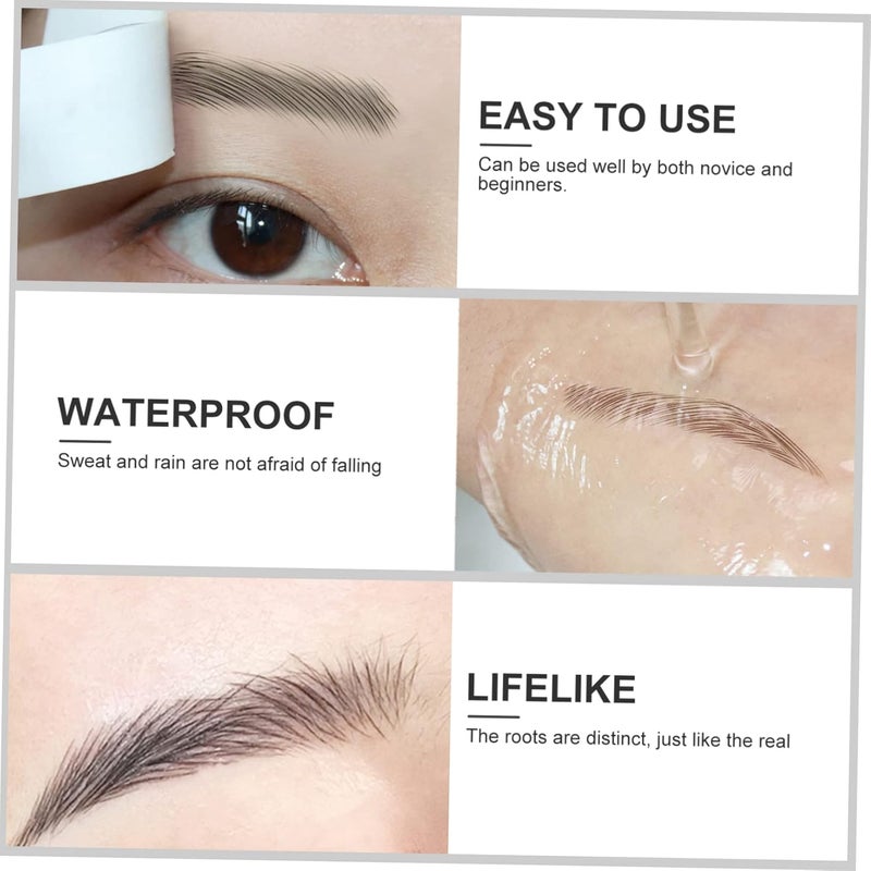 12pcs Full Coverage Eyebrow Stickers No Skill Needed Temporary Brow Tattoos Makeup Brow Sticker Kit - Image 3