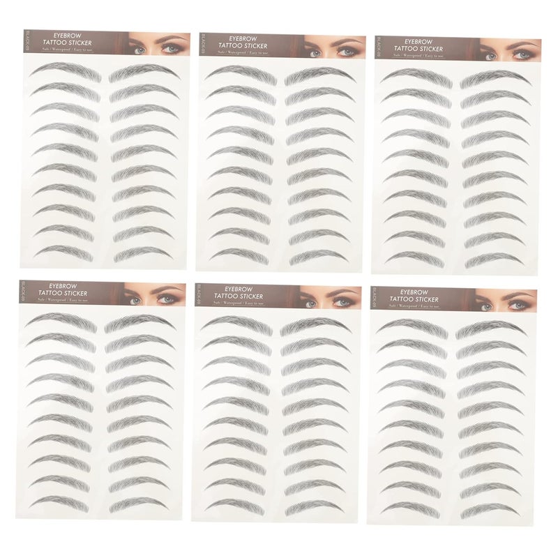 12pcs Full Coverage Eyebrow Stickers No Skill Needed Temporary Brow Tattoos Makeup Brow Sticker Kit - Image 1