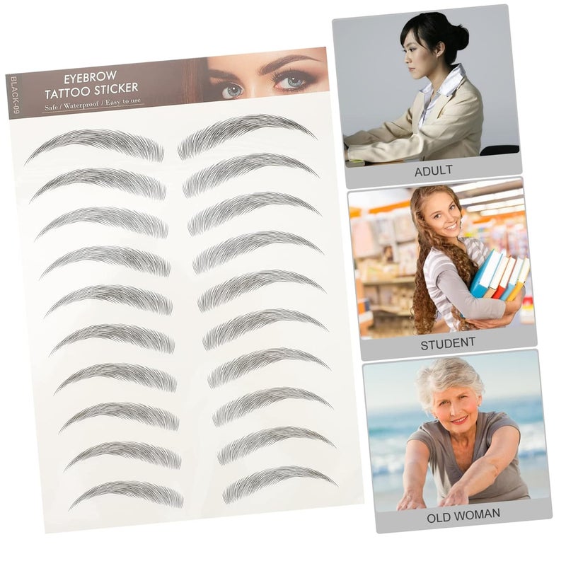 12pcs Full Coverage Eyebrow Stickers No Skill Needed Temporary Brow Tattoos Makeup Brow Sticker Kit - Image 4