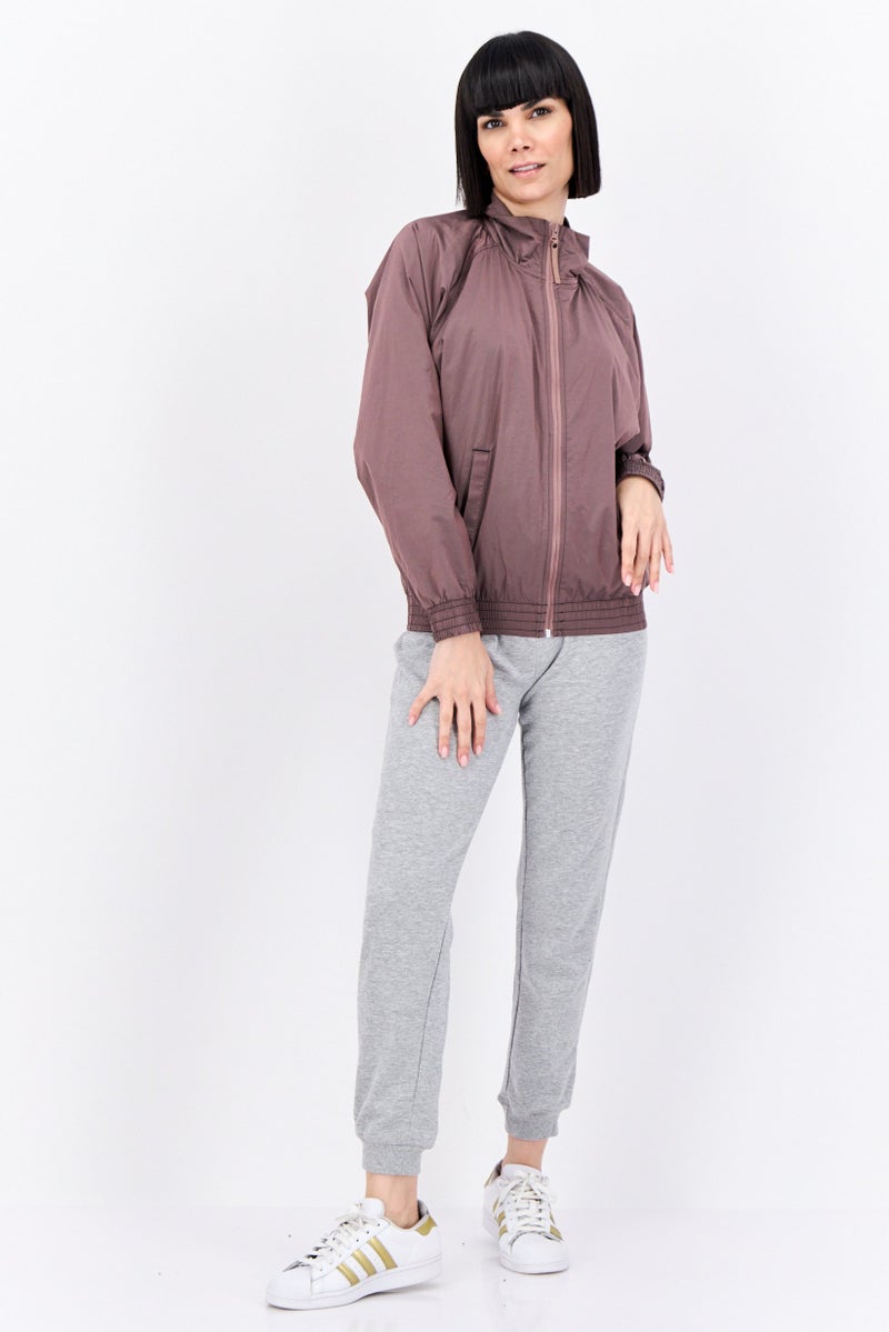 Adidas جاكيت خارجي طويل الأكمام للنساء، رياضي، بلون موف - Image 4