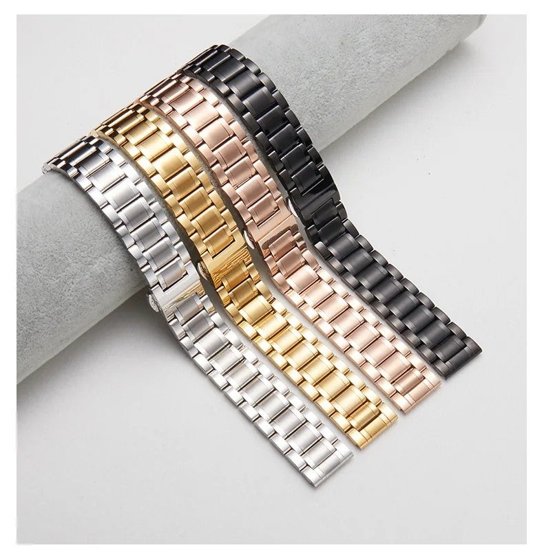 Bluejw Luxury Stainless Steel Watch Band with Curved Ends – Replaceable Metal Strap for Universal Smart Watches, Fits 18mm 20mm 22mm - Image 5