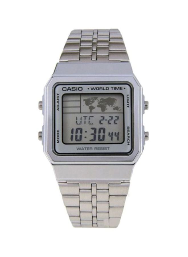 CASIO Men Water Resistant Digital Watch A500WA-7 - 34 mm - Silver - Image 1