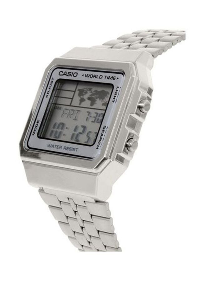 CASIO Men Water Resistant Digital Watch A500WA-7 - 34 mm - Silver - Image 4