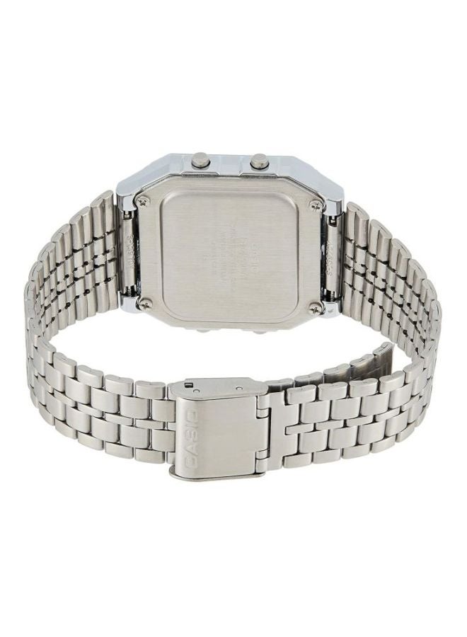 CASIO Men Water Resistant Digital Watch A500WA-7 - 34 mm - Silver - Image 2