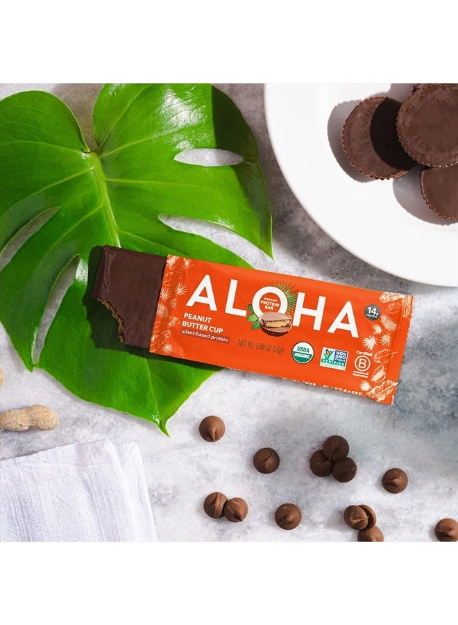 ALOHA Organic Plant Based Protein Bars - Peanut Butter Cup Bar - Vegan, Low Sugar, Gluten-Free, Paleo, Low Carb, Non-GMO, No Stevia, No Erythritol  - Image 3