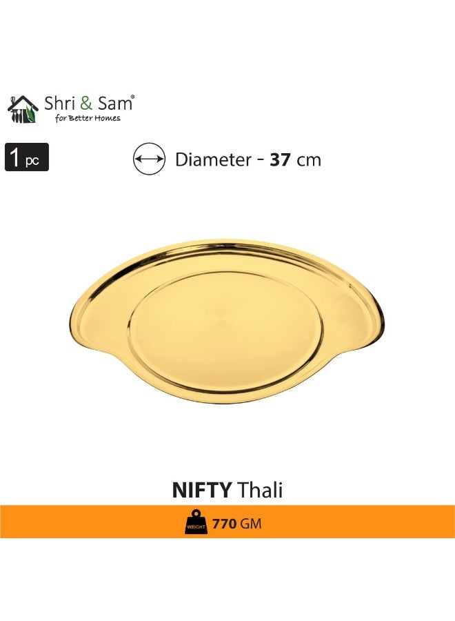 Shri & Sam Nifty High Grade Stainless Steel Thali Set with PVD Coating (Gold) - Image 2