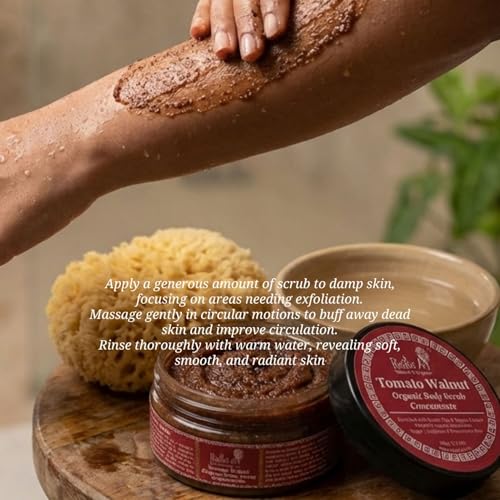 Rustic Art Tomato Walnut Body Scrub Concentrate | Foaming Exfoliant with Walnut Shell & Fruit Extracts | Sulphate and Paraben Free | Smooth, Radiant Skin | 100 g - Image 5