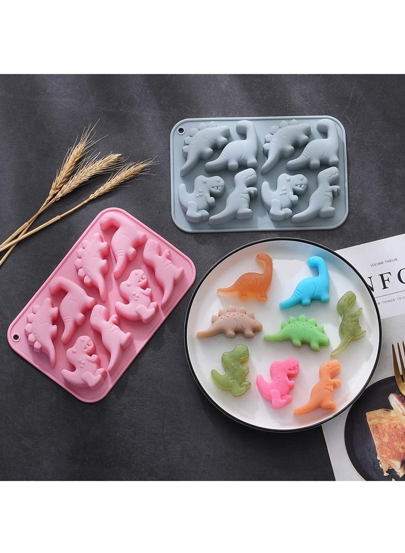 SYOSI Silicone Cake Molds Cute Dinosaur Kid's Cartoon Dino Chocolate Gummy Mold Tray Candy Fondant Mould Cake Baking Decorating Tools DIY Handmade Soap for Cupcake Decor - Image 4