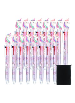 Excefore Multicolor Unicorn Pen, 16 Pcs Retractable Gel Ink Pen Unicorn Cute Pens 6 in 1 Multicolor Pen Unicorn Party Favors for Kids, Office, School Supplies  - Image 1