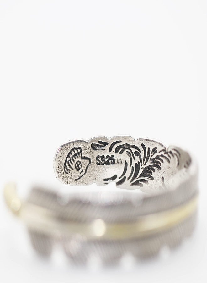 Innocence S925 Silver-Plated Antique Wide Feather Cuff Bracelet For Men Women Adjustable Retro Twisted Feathers Bracelets Gift Jewelry (Feather) - Image 4