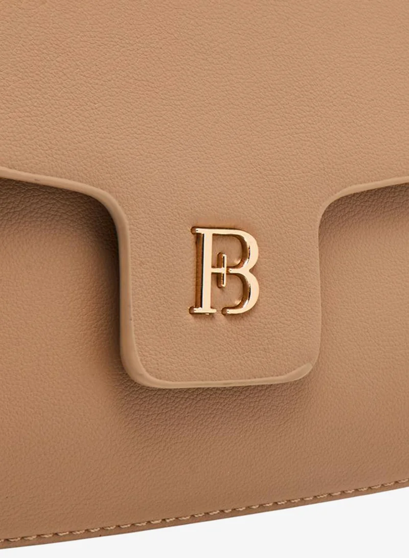 Flora Bella By Shoexpress BEIGE Solid Crossbody Bag with Adjustable Strap for Women | Best Price UAE