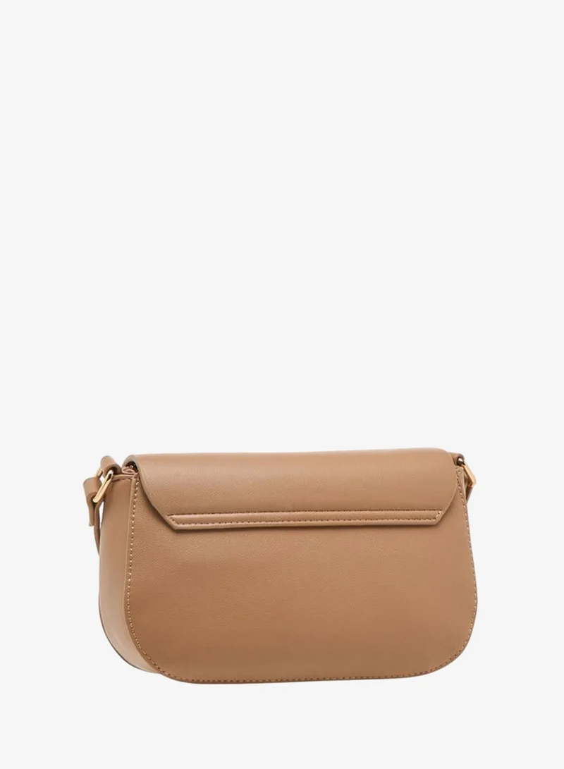 Flora Bella By Shoexpress BEIGE Solid Crossbody Bag with Adjustable Strap for Women | Best Price UAE