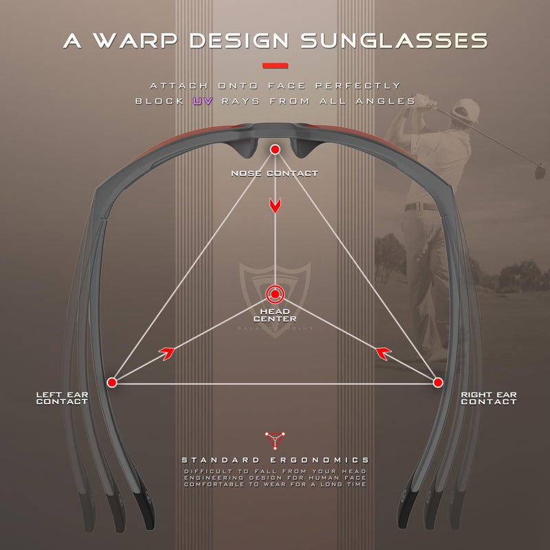 ATTCL Polarized Fishing Sunglasses Men: Lightweight Wrap-Around UV400 Protection Secure Fit for Driving Cycling Running Sports 2238 Black-Gray - Image 5