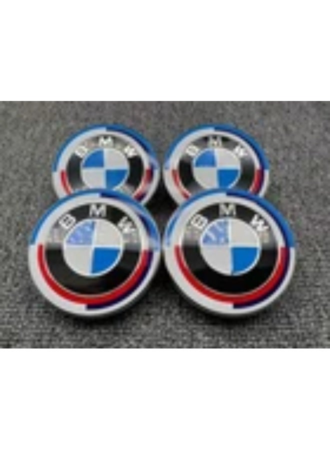 بي إم دبليو 7 قطع من شعار الذكرى الخمسين لسيارة BMW، مقاس 82 مم و74 مم، أمامي وخلفي - Image 4