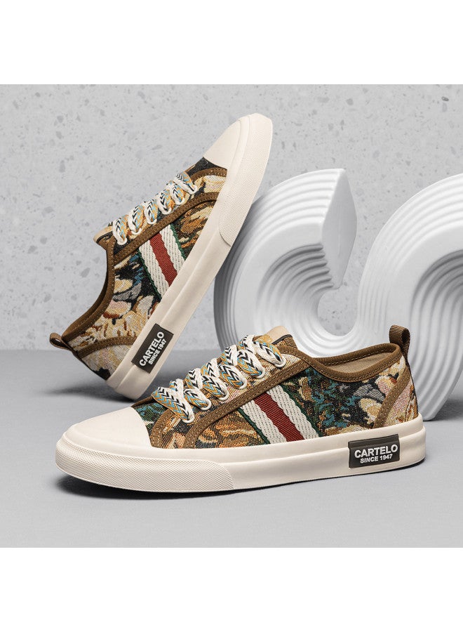 CARTELO Bestseller【woven Fabric】men's Versatile Canvas Shoes, Casual Sneakers, Trendy Skate Shoes, Men's Footwear - Image 3